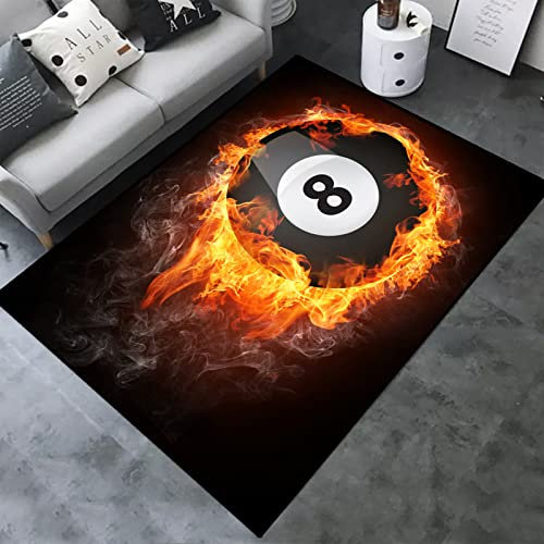 Billard-Teppiche, 3D-Digitaldruck, Billardschild, schwarz, Acht-Ball-Grafik-Teppich für Sofamatte, Fußmatte, Küche, Schlafzimmer, Familie, Spiel, rutschfeste Matten, Zimmer, Schlafzimmer (Billards-3,
