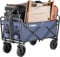 EchoSmile Bollerwagen Faltbar 100L 100KG Tragkraft, Leichter Klappbarer Transportwagen Gartenwagen mit Seitentaschen, All-Terrain Bollerwagen Handwagen für Strand Garten Camping Outdoor