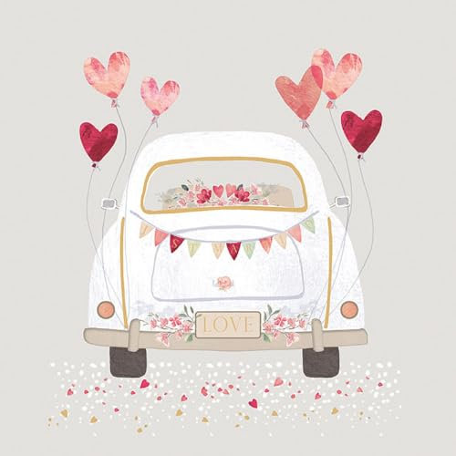 IHR Serviette Just Married Car 33x33cm Serviettentechnik Motivserviette