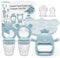 CLDY Baby Fruit Food Feeder, Includes Silicone Breast Milk Popsicle Freezer Mold, Teething Toy for Baby, BPA Free Silicone Teether for Toddler Infant for 3 Month+ Toddler Teething&Infant Self Feeding