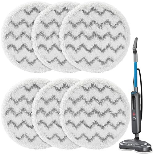 6-Pack 3897A Rotating Mop Pads Replacement for BISSELL SpinWave SmartSteam Scrubbing Steam Mop 3897A
