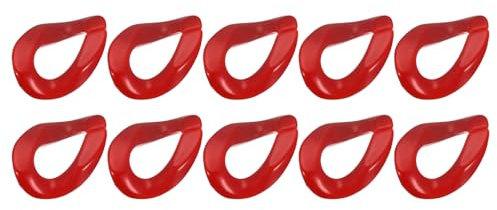 METALLIXITY Acrylic Chain Linking Rings (23 x 17mm) 48pcs, Plastic Open Oval Quick Link Rings - for DIY Purse Eyeglass Pocket Lanyard Chains Making, Red