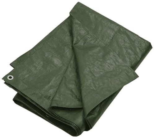 Abdeckplane, CIADAZ Gewebeplane, Plane Wasserdicht, Abdeckfolie, Bauplane, Tarpaulin, Allzweckplane, Gartenplane, Zeltplanen, 180 g/m² 4x4 m Grün HDPE