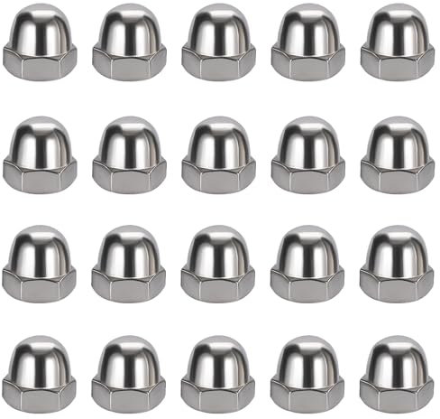 Ecrou Borgne Inox, Écrous Borgnes, Écrous Hexagonaux à Tête Bombée, Ecrous Borgne Hexagonal en Acier Inoxydable, M10 Acorn Nuts Hexagonaux, Dôme Ecrous Borgne, Pour Filetés Tiges Filetées, 20Pcs
