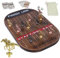 Horse Race Board Game Racing Game Thickened Solid Wood with 11 Luxurious Durable Classic Metal Horses with 4 Dice and 2 Boxes of Cards Horse Racing Game Wooden (Flame)