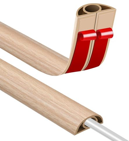 Passe Cable Sol Cache Fil Électrique Sol Auto-Adhésif 3M Petit Canal de câble Flexible pour Le Bureau, Le Concert, etc. Protection des Fil électrique et Prévention des Risques de Trébuchement