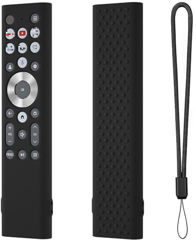 Coperchio remoto per Hisense Classe A7 Serie U8 LCD 4K per Google TV, Custodia protettiva telecomando silicone Adatta 100U88N 85U88N TV intelligente Telecomando Copertura conchiglia (Black)