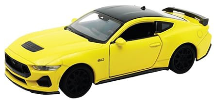 Toi-Toys Ford Mustang GT 2024 12cm Modellauto Metall Modell Auto Spielzeugauto 87 (Gelb-Metallic)
