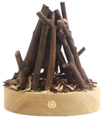 Troncos de Fuego Falsos, luz Nocturna para fogatas | Lámpara de Hoguera Recargable por USB 3 Modos Ajustables | Lámpara de leña Falsa para fogata LED, pequeña Chimenea eléctrica de imitación, Luces