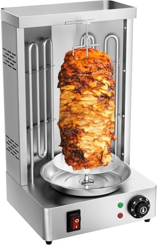 TAIMIKO Electric Shawarma Grill Machine Doner Kebab Machine Stainless Steel Vertical Rotisserie Broiler Machine Gyros Meat Rotisserie Oven Barbecuestove Chicken Shawarma Cooker Machine 2800W,50-300℃