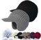 Joyhnny Cozyhead Beanie, Sherum Winter Caps with Ear Flaps, Elastic Warm Ear Protection Fleece Lined Knit Hat with Brim (DE/NL/SE/PL, Alphanumerisch, Einheitsgröße, Black, Gray)