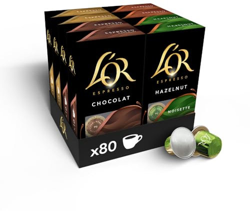 L'OR Flavours Cápsulas de Café Surtido | Intensidades 5 a 8 | 80 Cápsulas Compatibles Nespresso