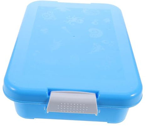 Abaodam Großer -aufbewahrungsorganisator Koffer Strandsichter Sensorische Behälter Tuff-tablett Kindersandkasten Mit Deckel Kleine Kerle Wassersensormatte Für Katzen Plastik Blue