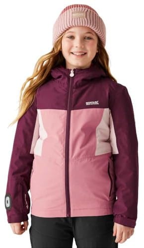 Regatta Unisex Kinder Jacket Kids Beamz wasserdichte Jacke, Fig/Dusty Rose/Lotus Pink, 11-12 Years