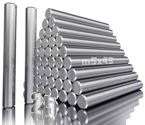 mawmuaw Hyllstöd 5 mm golvstöd för hyllor, 25 stycken hyllpennor 5 x 45 mm cylinderpennor metallpennor hyllor för pennor möbler skåp pysselprojekt