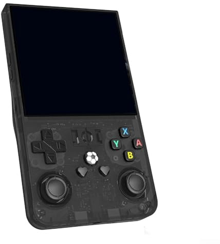 MoSundi R36for MAX Console de jeu rétro portable avec écran IPS HD de 4, processeur quadricœur 64 bits 1,5 GHz, batterie 4000 mAh, pour 15 000 jeux, rouge transparent
