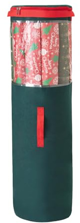 Aufbewahrungsbeutel Für Bekleidung Stück Aufbewahrungsbeutel für Weihnachtspapier, passend 24 Rollen Tapeten, Geschenkrollen, Weihnachtsbaum Organizer und das Weihnachtsfest (Dark Green, One Size)
