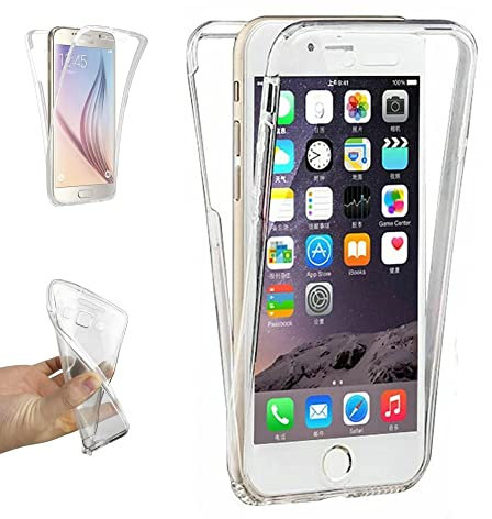 REY Coque pour iPhone 6, TPU Transparent 360 Degres Full Body Protection