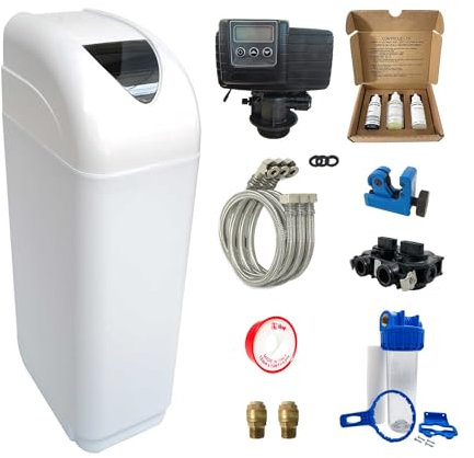 Descalcificador 8l Fleck 5600 Sxt Volumétrico Con Kit De Instalación Descalcificador De Agua Domestico