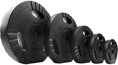 ScSPORTS® Hantelscheiben - 2er Set (1,25/2,5/5/10/15kg), Ø 30/31mm, Tri-Grip, Zement, Kunststoff, Schwarz - Hantelscheiben-Set, Gewichtsscheiben, Fitness Scheiben (5 kg (2 x 2,5 kg))
