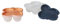 VERTBAUDET Les 2 pots de conservation en silicone rose/marine TU