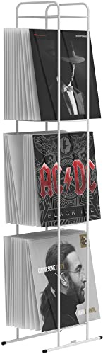 Zomo VS-Rack Vinya 150 Schallplattenständer – 300 x 190 x 1155 mm - Weiß - 3 Ebenen Vinylregal aus Stahl – Design LP Standregal für bis zu 150 Schallplatten