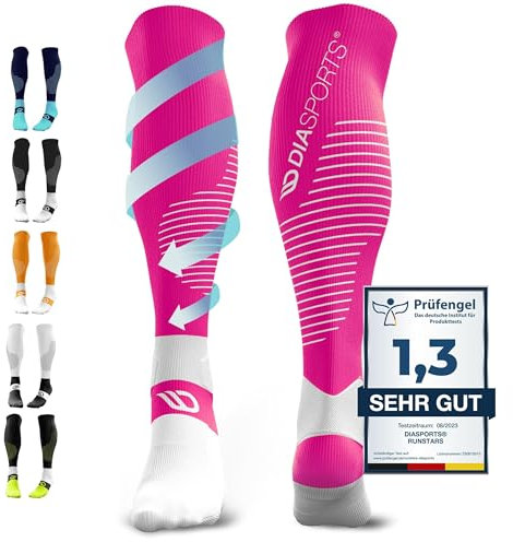 Diasports Kompressionsstrümpfe Herren & Damen - Neue Kompressionssocken mit 3D-Technologie - Stützstrümpfe fürs Laufen - Compression Socks