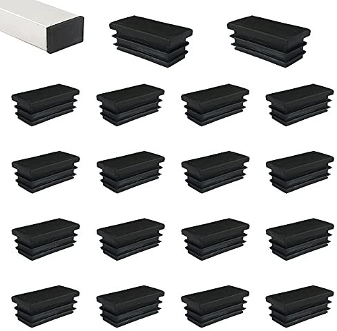 HJYZY 40mm x 20mm Vierkantrohre für Vierkantrohr Stuhlgleiteinsätze Rechteckrohre Kunststoffstopfen Lamellenstopfen Schwarz 30 Stück