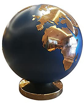 xuejuanshop Weltkugel 100cm Globus Edelstahl Skulptur Indoor Outdoor Große dekorative Ornamente Campuskugel Skulptur Hotel Creative Skulptur Globus (Size : 100 * 100cm)