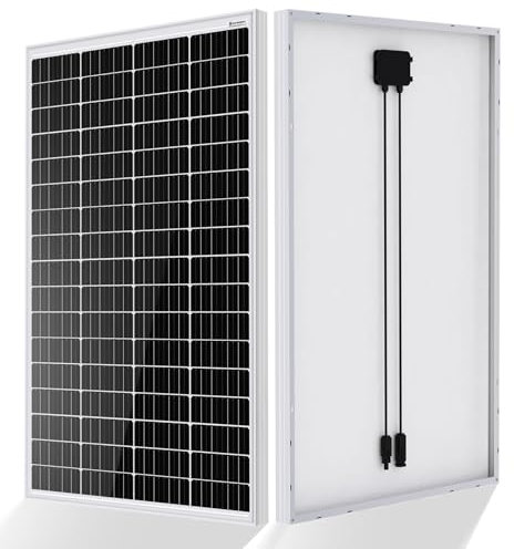 ECO-WORTHY 170W 12v module Panneau Solaire Monocristallin avec cadre en aluminium,hors réseau haute efficacité, Idéal pour Caravane, Camping-car, Bateau, Maison, Jardin,Camper Van Trailer