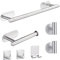 Laimew Juego de Toallero de Baño, 7 PCS sin Taladro, Accesorios Acero Inoxidable, Contiene Toallero Adhesivo, Portarrollos para Papel, Gancho para Toallas, Gancho Pared