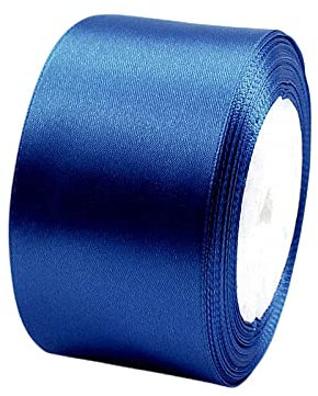 Satinband Navy Blau 50mm, 23 Meters Dekoration Präsent Geschenkband breit Schleifenband, Stoffband für kleid Hochzeit, Taufe und Geburtstag Geschenke,Satin Dekoband, Deko Band Geschenkverpackung