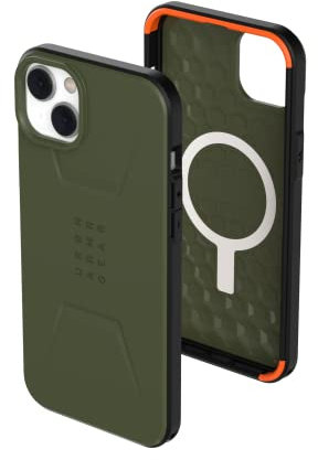URBAN ARMOR GEAR UAG Designed for iPhone 14 Plus Case Green Olive 6.7 Civilian Built-in Magnet Compatible with MagSafe Charging Sleek Ultra Thin Slim Dropproof Shockproof Protective Cover
