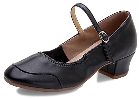 Hoefirm Damen Latin Tanzschuhe Geschlossen Zehen Salsa Tango Ballsaal Tanz Schuhe Walzer Soziale Schwarz 40 EU
