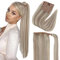 Fshine Pferdeschwanz Haarteil 40cm Echthaar Brasilianisch 80g 1 Stück Aschblond Mixed Bleach Blonde Highlight Echte Haar Verlängerung Ponytail Remy Haar in der Farbe 18P613