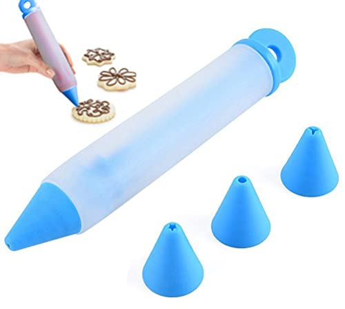 Dinntty Cake Decorating Pen Silicone Food Writing Pen Cookie Cream Pastry Decorating Pen Kit Reusable Diy Baking Tool