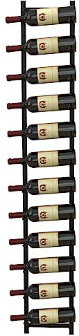 COSTWAY Portabottiglie Vino da Parete, Cantinetta Vino da Parete per 6/9 / 12 Bottiglie, Porta Bottiglie di Vino da Parete in Metallo per Cucina, Sala da Pranzo, Cantina, 22 x 13,5 x 145 cm, Black