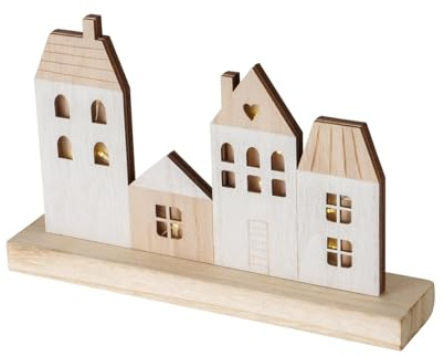 BOLTZE Dekoaufsteller Aldea Dekoration Holz Tischdekoration Metall Deko Heimdekoration Deko LED-Licht für zu Hause