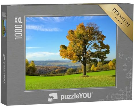 Puzzle 1000 Teile XXL „Herbstlicher Baum im Erzgebirge, Deutschland“ – aus der Puzzle-Kollektion Erzgebirge