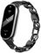XIHAMA Armband Kompatibel mit Xiaomi Mi Band 8, Ersatzband durchbrochenes Design Edelstahl Ring Lederkette Gürtel Mi Band 9 Gürtel Elegantes Armband für Damen Uhrenarmbänder(Schwarz)