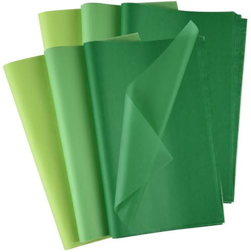 Morcheiong 120 Blatt Grünes Seidenpapier, Kunst-Geschenkverpackung, Seidenpapier, Großpackung, Geschenkverpackung, für DIY, Geburtstag, Hochzeit, Urlaub, Handwerk, Dekoration, Party, Festival