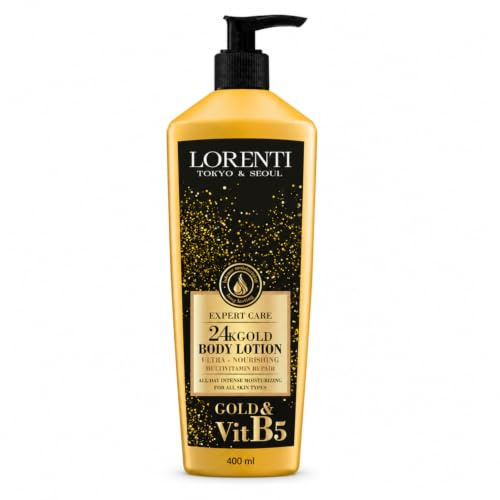 LORENTI TOKYO & SEOUL Damen 24K Gold Body Lotion 400ml | Körpercreme mit Tiefenpflege | Körperlotion | Feuchtigkeitslotion | Körperpflege Frauen