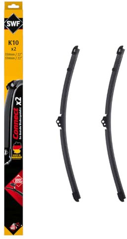 SWF Connect Wischer – K10 – Kit Aus in Deutschland Hergestellten Flachbalkenwischern Für Optimale Wischleistung 550mm/550mm – Vorne – 2er-Set, Black