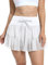 Supersun Kurze Hosen Damen Sommer Sport Skort Yoga Tennis Rock mit Taschen Gym Plissee Minirock Stretch Hohe Taille Hosenrock Leichter Fairy Tulle Skirt Nahtlos Shorts Weiß Größe L