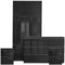 Bedroom Wardrobes sets with 3 Door Wardrobe 2+2 Drawer Chest of Drawer 2x Bedside Cabinets Bedroom Set for 4 Piece Bedroom Storage furniture Set, Black