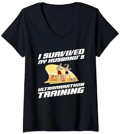 Damen Ultrarunning Schuhe für Damen Ultra Runner Ultramarathon T-Shirt mit V-Ausschnitt