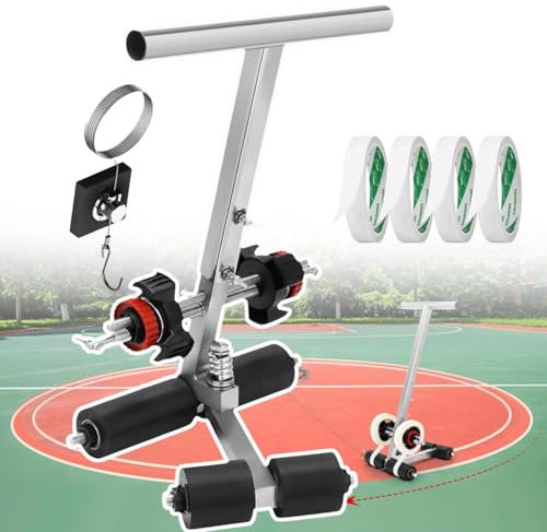 aromaoveite Markierungsmaschine FüR Linien,Markierungsmaschinen,Masking Tape-MarkierungsgeräTe,Klebeband-Klebemaschine-4 BäNder/Kreiszeichenset-FüR BasketballpläTze,StraßEnwarnungen,ParkpläTze,B