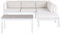 Beliani Lounge Set weiß Aluminium Ecksofa mit Auflagen cremeweiß 1 Couchtisch Messina