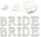 2 Sets of Bride Embroidery Stickers, 3 Three-Dimensional Flowers, Rhinestones for Clothes, Bridal Stickers, Letter Patches, Iron-On Letter Patches