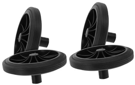 Yardwe Roues de Rechange pour Poubelle Extérieure 4 Pièces Pièces de Roue Robustes